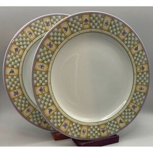 Debbie Mumm Sakura Lavender Tea Garden Dinner Plate‎ Set of Two Oneida